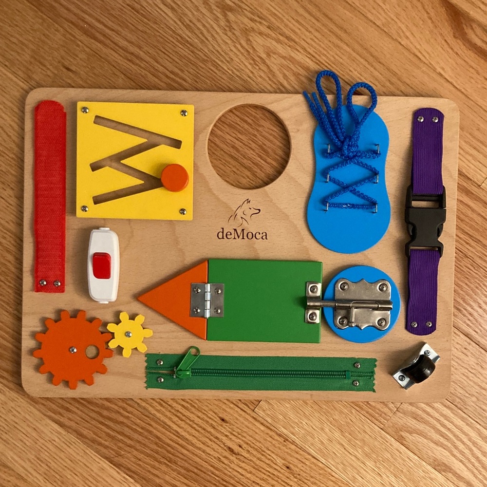 Wooden Busy Board for Kids - Multicolor